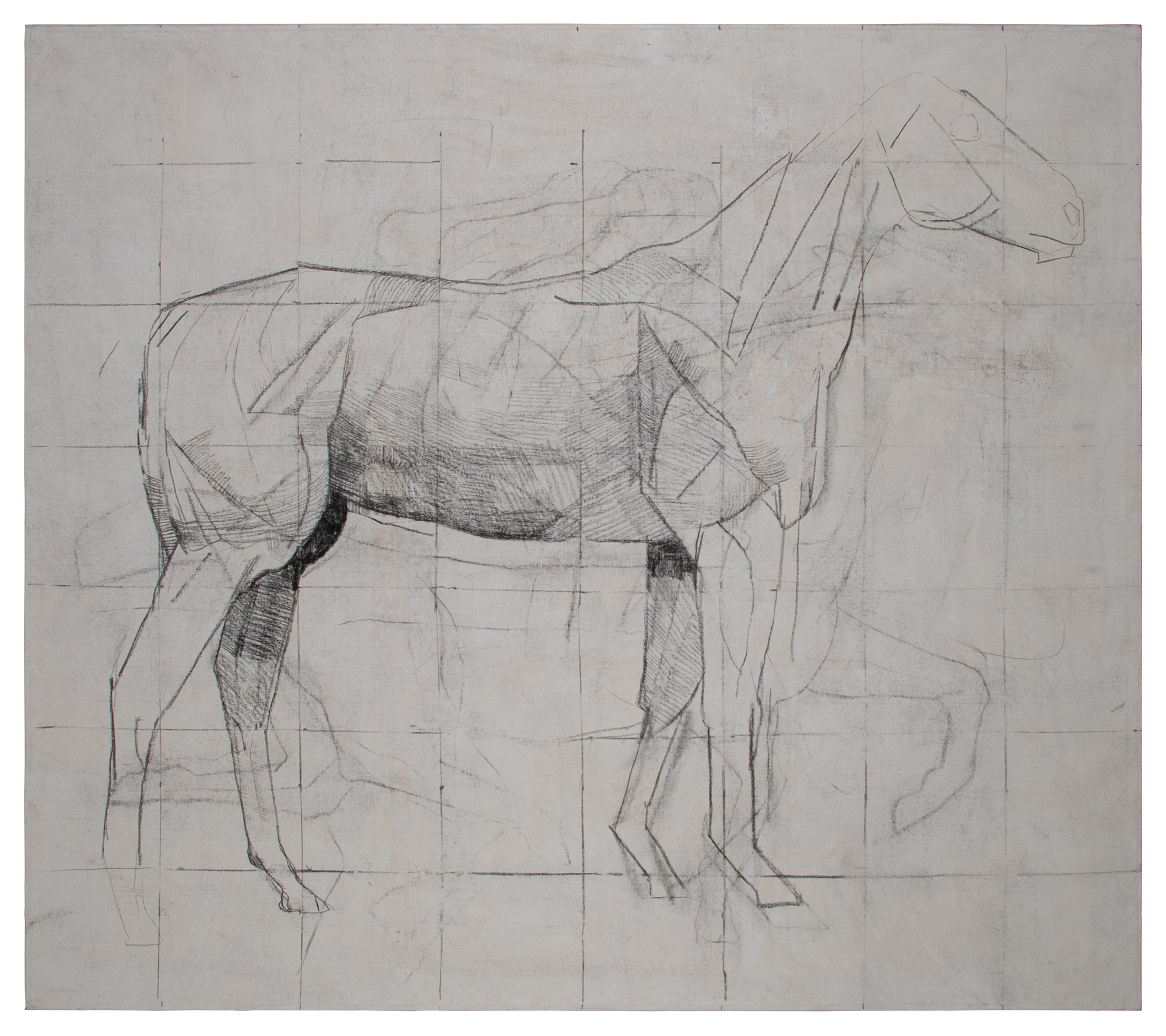 Horse - Year - SIZE: 96 X 84 INCHES - CHARCOAL AND OIL ON CANVAS